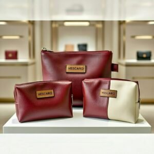 Vescaro Maroon Cosmetic Bag(Pack of 3)