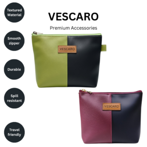 Vescaro Maroon/black and Olive/black Multi-purpose Pouches (Pack of 2)