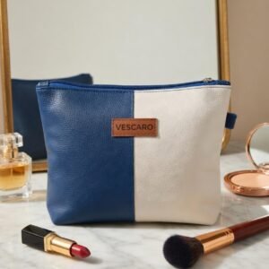 Vescaro Blue/beige Makeup bag