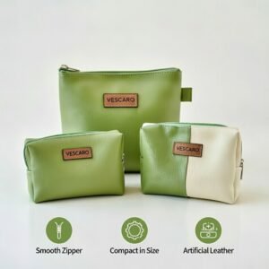 Vescaro Olive Green Cosmetic Bag (Pack of 3)